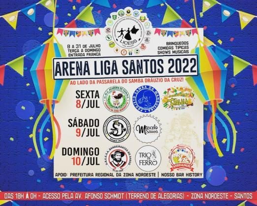 Arena Liga Santos terá quermesse e parque de diversões na Zona Noroeste