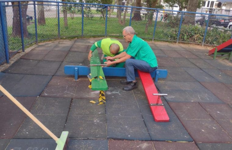 Vandalismo em playgrounds já gerou custo de mais de R$ 100 mil para Santos neste ano