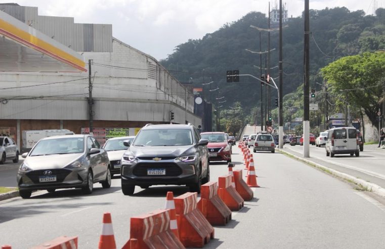 Faixa adicional garante melhor fluidez em trânsito na entrada de Santos