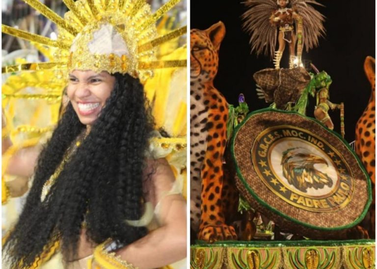 A escola de samba X-9 é a campeã do Carnaval de Santos 2025 com o enredo “Peregrinos da Fé. Oh Mãe Negra, Meu Samba é Minha Oração”.