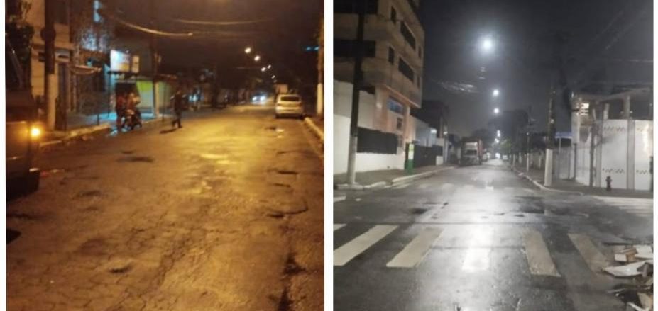 Rádio Clube é o sexto bairro de Santos 100% iluminado com LED
