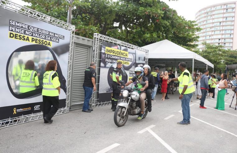 Maio Amarelo em Santos alerta motociclistas com blitzes educativas