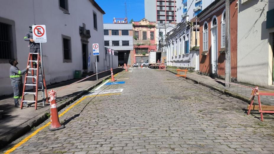 Mudanças viárias no Centro Histórico de Santos entram em vigor
