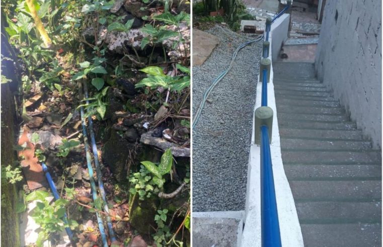 Escadaria da Rua 13 na Vila Progresso é revitalizada e ganha sistema de drenagem