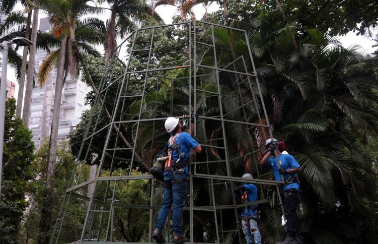 Natal 2025 em Santos ilumina Zona Noroeste, Morros e Área Continental com decoração especial