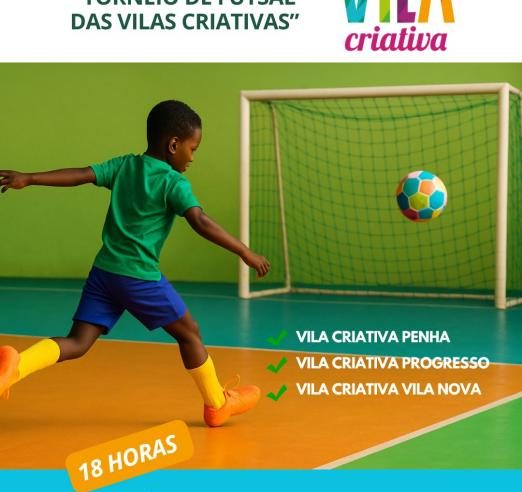 Torneio de Futsal das Vilas Criativas reúne crianças nesta quarta-feira