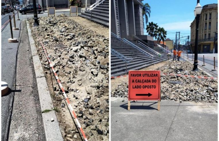 Obras da Praça José Bonifácio avançam no Centro Histórico