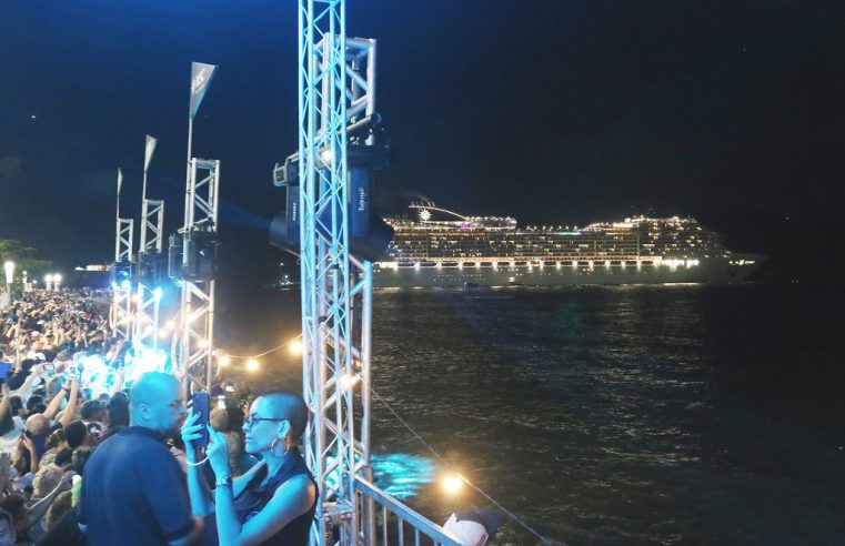 Santos Sunset retorna neste sábado (13) com show de luzes e música na Ponta da Praia